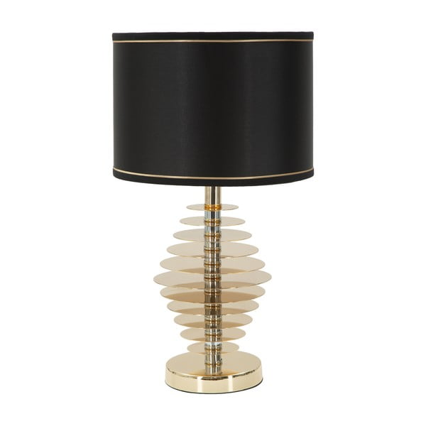 Черна настолна лампа със златист дизайн Round - Mauro Ferretti