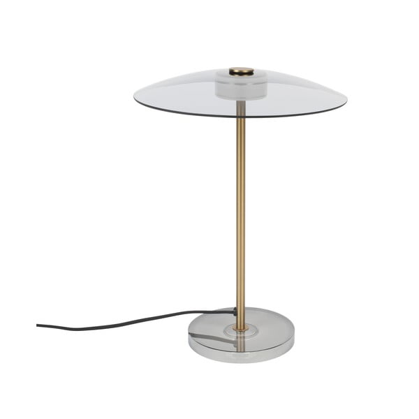 LED затъмняваща се настолна лампа със стъклен абажур в сив и златист цвят (височина 42 cm) Float – Zuiver