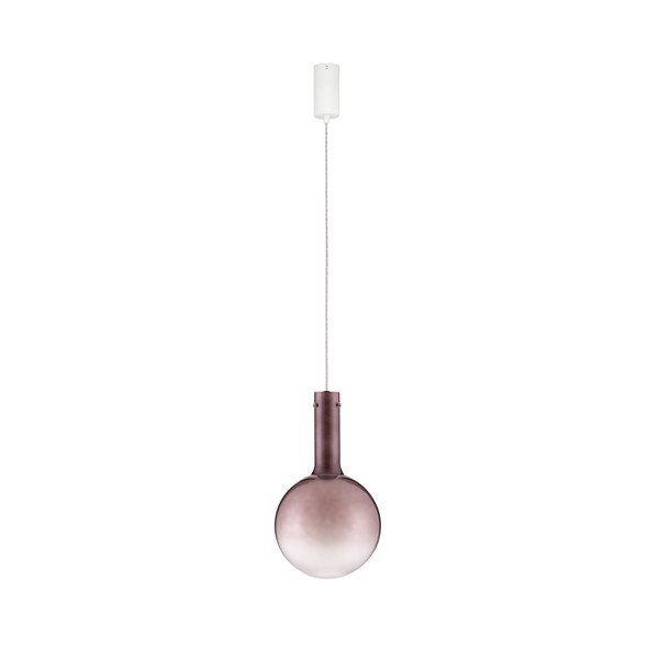 Кафяво стъклено LED затъмняващо се висящо осветително тяло ø 25 cm Nostos – Nova Luce
