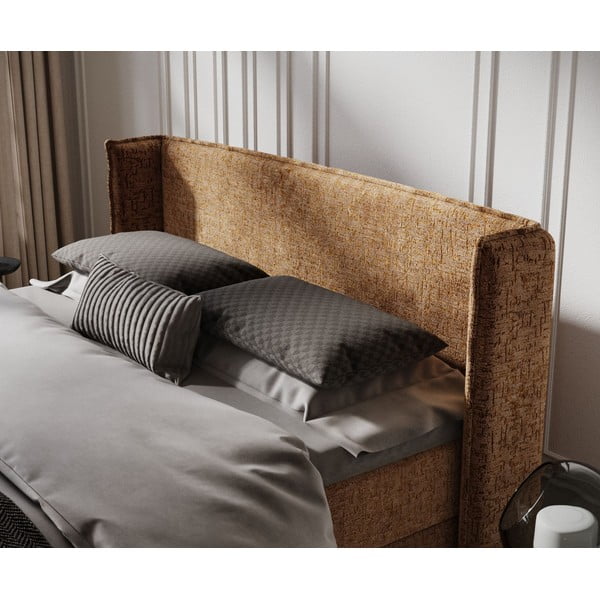 Оранжево боксспринг легло с място за съхранение 160x200 cm Passion – Maison de Rêve-image-4