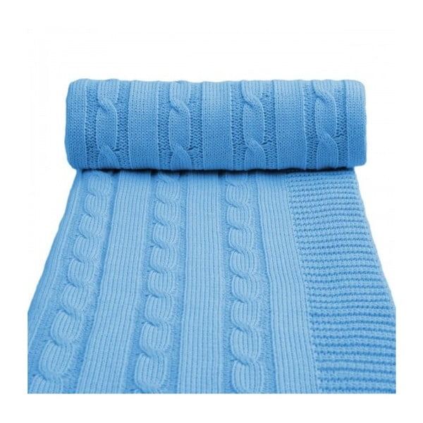 Синьо плетено бебешко одеяло със съдържание на памук , 80 x 100 cm Spring - T-TOMI