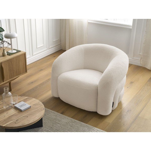 Бежово въртящо се кресло от прежда с примки от букле Elina – Bobochic Paris-image-1