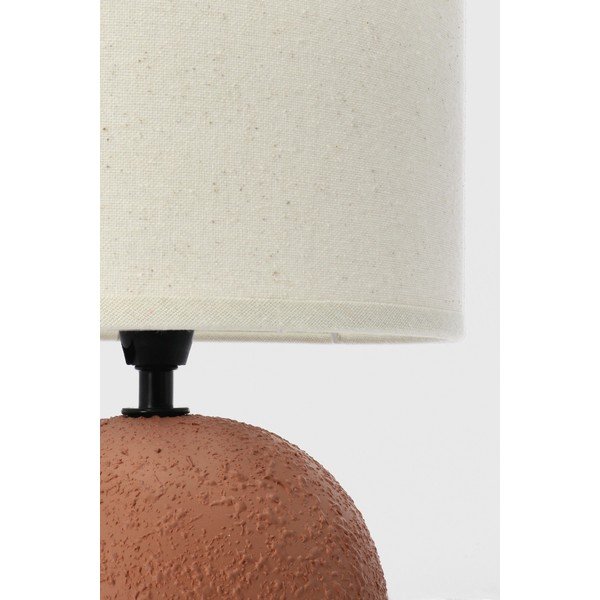 Теракотена керамична настолна лампа с текстилен абажур (височина 32 cm) Irvin – Yes Everyday-image-2