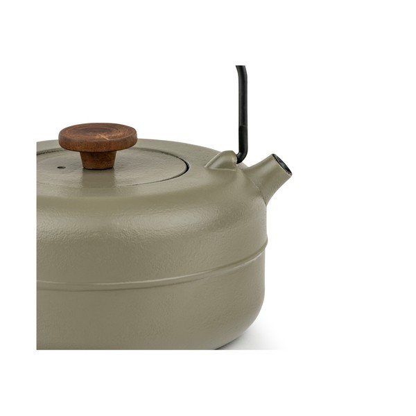Чугунен чайник с цедка в цвят каки 750 ml Henan – Bredemeijer-image-2