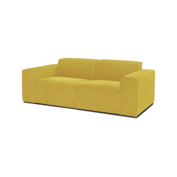 Жълт велурен диван 202 cm Sting - Scandic-image-2