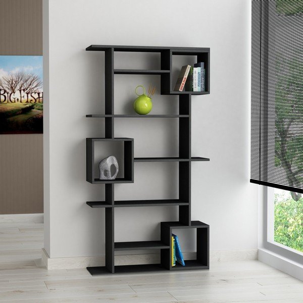 Антрацитна етажерка за книги Soto Anthracite - Decortie-image-1