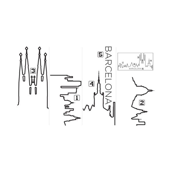 Стикер за стена във формата на очертанията на град Барселона - Ambiance-image-2