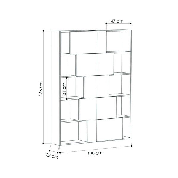 Антрацитна етажерка за книги Ondatoo Set Anthracite - Decortie-image-2