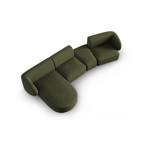 Зелен шенилов ъглов диван (ляв ъгъл) Paolo – Milo Casa-image-1