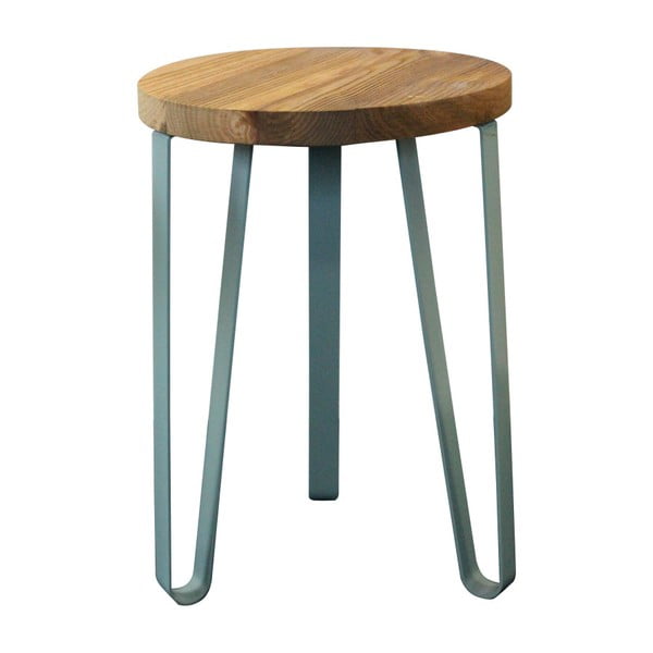 Сгъваема маса със сини крака, изработена от дърво от бряст и метал Sandy - Red Cartel