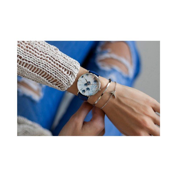 Dámské hodinky s modrým páskem z pravé kůže Emily Westwood Nataly-image-1