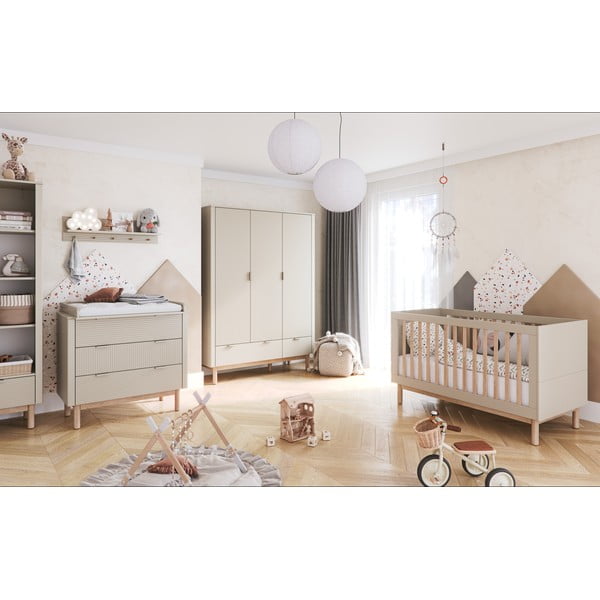 Бежов нисък детски скрин 100x52 cm Miloo - Pinio-image-4