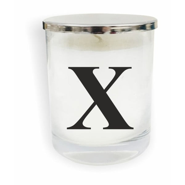 Бели и черни монограмни стъклени свещи X - North Carolina Scandinavian Home Decors