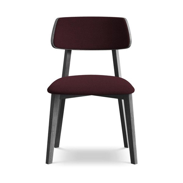 Бордо трапезен стол от масивна дървесина Niu – Makamii-image-1