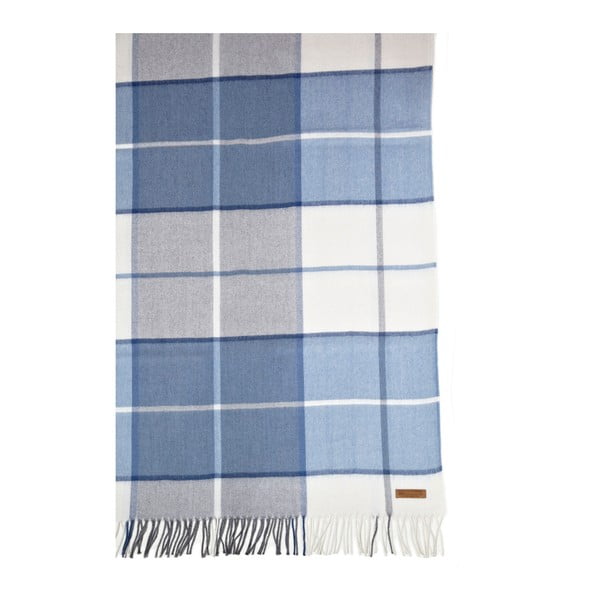 Modrá deka z alpaky Hawke&Thorn Bradshaw Check, 180 x 130 cm-image-2