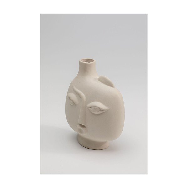 Бежова керамична ръчно рисувана ваза Spherical Face - Kare Design-image-1