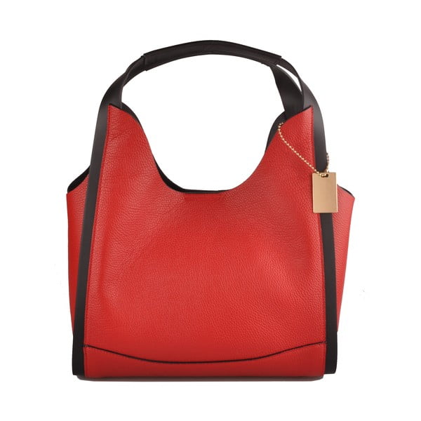 Červená kožená kabelka Florence Bags Maan