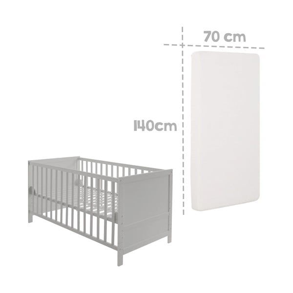 Светлосиво детско легло с балдахин 70x140 cm Sternenzauber - Roba-image-2