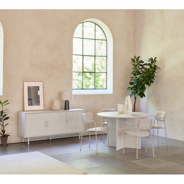 Светлосива кръгла трапезна маса ø 110 cm Palma – Unique Furniture-image-1