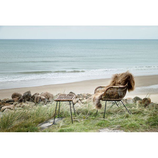 Табуретка от ратан в черно-естествен цвят Sokna - Villa Collection-image-3