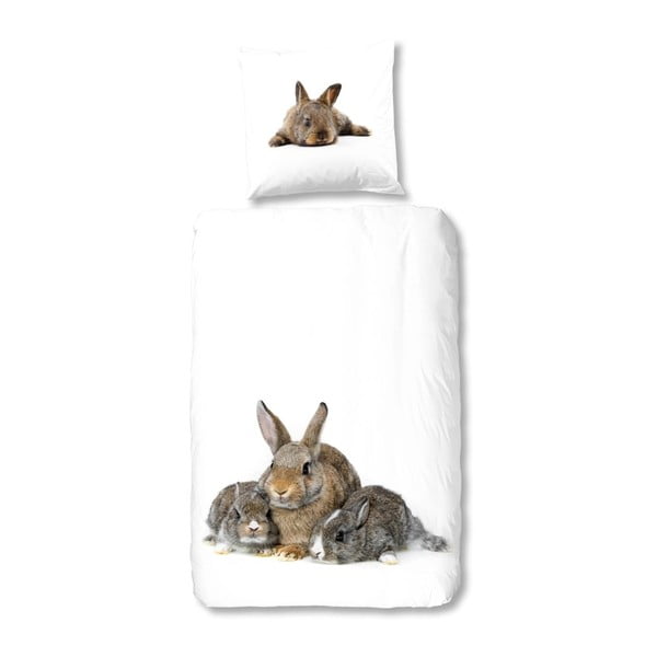 Dětské povlečení na jednolůžko z čisté bavlny Muller Textiels Rabbit, 135 x 200 cm