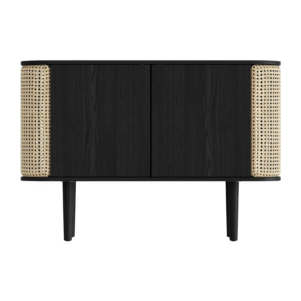 Нисък скрин с дъбов декор в черен и естествен цвят 109x75 cm Treasures - UMAGE-image-3