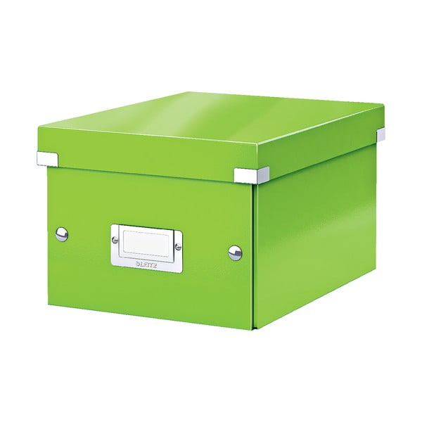 Зелена картонена кутия за съхранение с капак Click&Store - Leitz