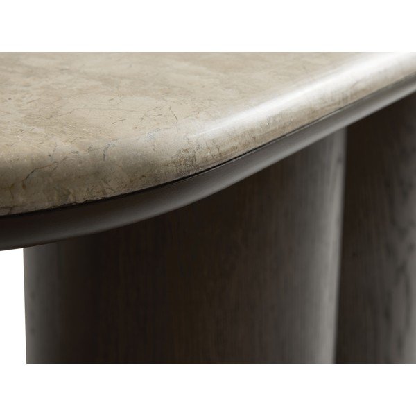 Конзолна маса с мраморна плоча в тъмно естествен цвят 38x120 cm Piazze – Unique Furniture-image-3