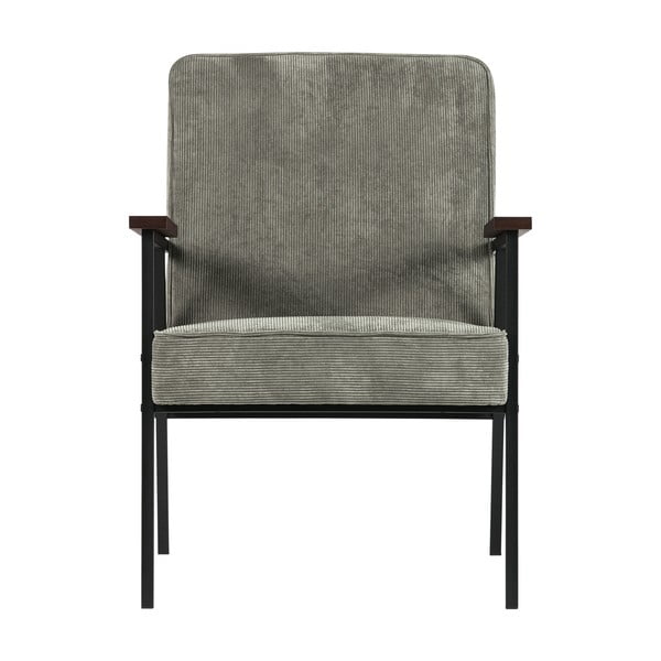 Светлосиво кресло с подлакътници WOOOD Sally-image-3