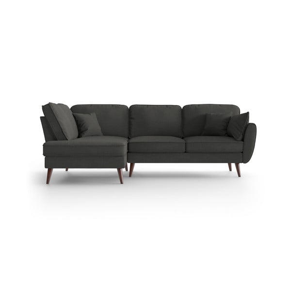 Антрацитен ъглов диван , ляв ъгъл Auteuil - My Pop Design