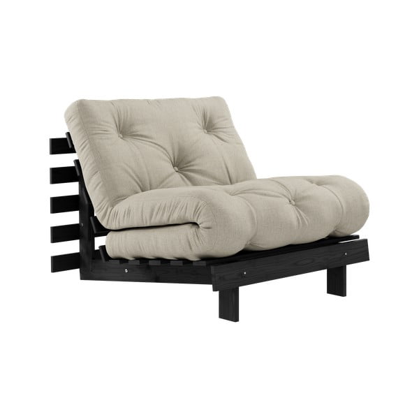 Сиво-бежово ленено кресло Roots Black Night – Karup Design