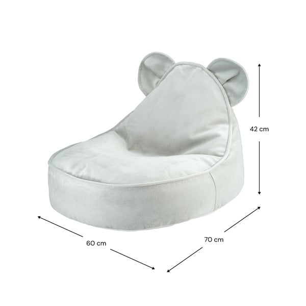 Кадифен детски пуф в цвят мента Bear – Wigiwama-image-4