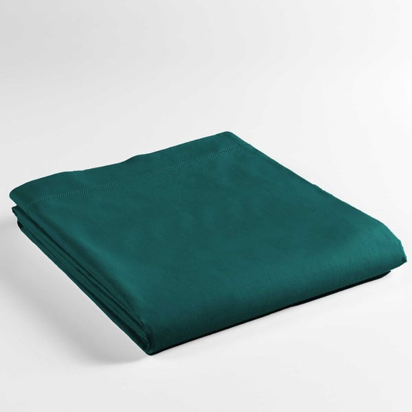 Тъмнозелен памучен чаршаф 180x290 cm Lina – douceur d'intérieur