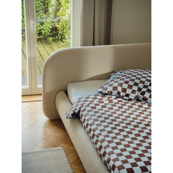 Светлосин еластичен памучен чаршаф 180x200 cm Oba – noo.ma-image-1