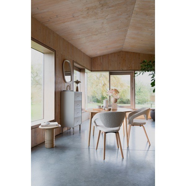 Кръгла сгъваема трапезна маса с допълнителна плоча с дъбов плот ø 120 cm Twist – Zuiver-image-2