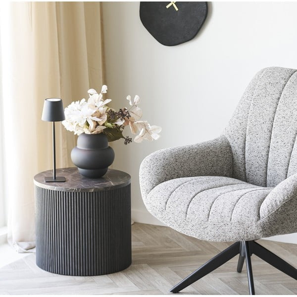 Черна стъклена ваза (височина 20 cm) Vera – House Nordic-image-2