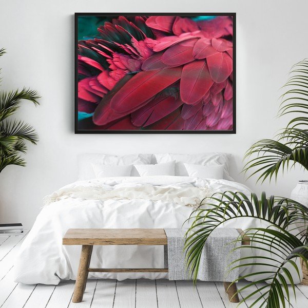 Плакат Червено, 100 x 70 cm Feathers - DecoKing-image-2