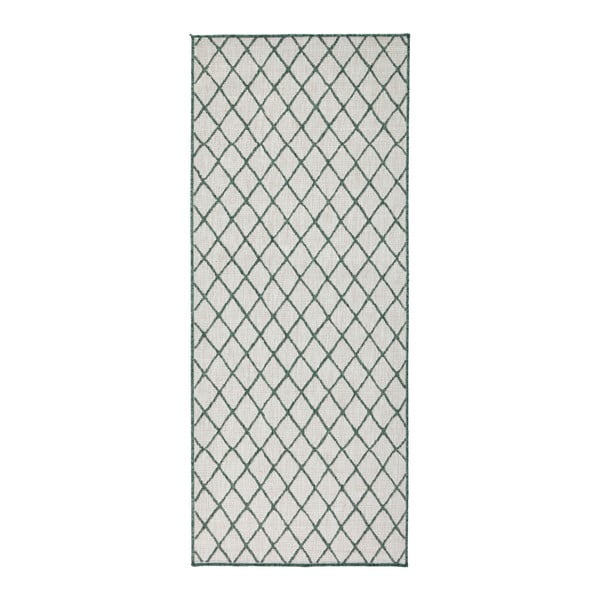 Зелен и кремав килим на открито , 80 x 350 cm Malaga - NORTHRUGS