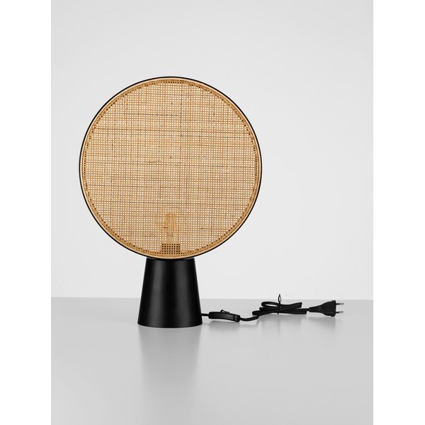 Матово черно/в естествен цвят метална настолна лампа (височина 48,5 cm) Tierra – Nova Luce-image-3