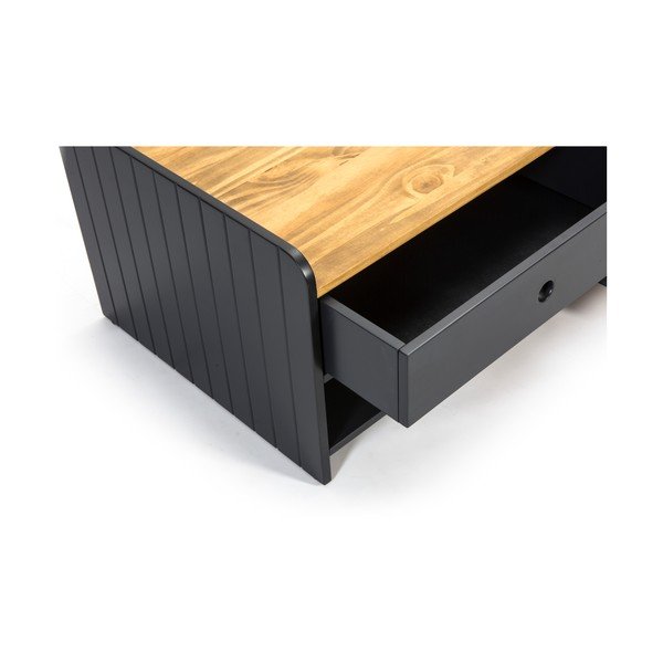 Сива масичка за кафе с плот от борова дървесина Monte - Marckeric-image-3