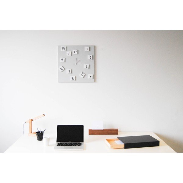 Nástěnné hodiny dESIGNoBJECT.it Changing Clock White, 50 x 50 cm -image-3