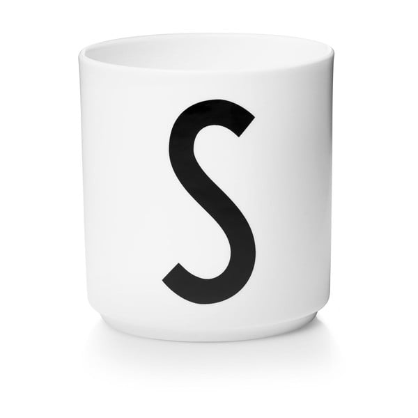 Бяла порцеланова чаша Personal S A-Z - Design Letters