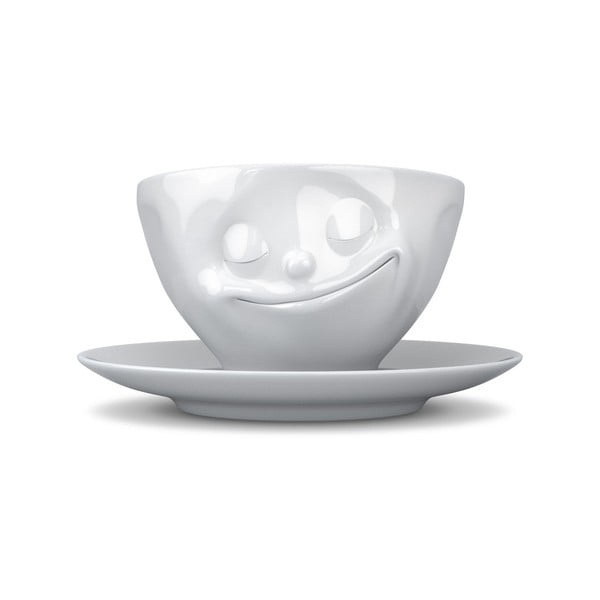 Bílý šťastný hrníček na espresso 58products