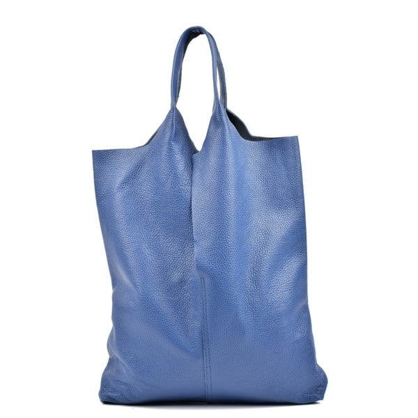 Синя кожена чанта Pemlio - Isabella Rhea