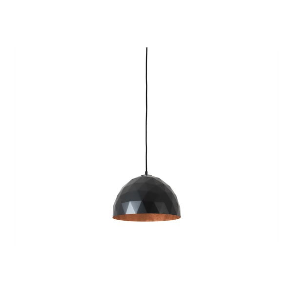 Черна висяща лампа с детайли в меден цвят Custom Form Leonard, ø 35 cm - CustomForm