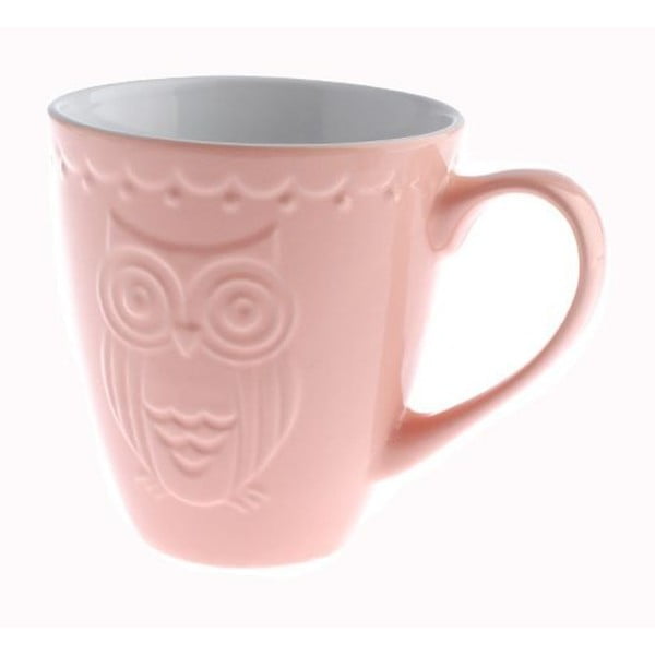 Розова керамична чаша "Сова", 200 ml - Dakls