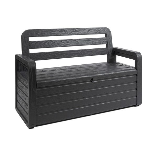 Тъмносива пластмасова градинска пейка Forever Spring – Toomax