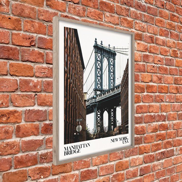 Печатна картина с включена рамка 50x70 cm NY Bridge – Styler-image-3