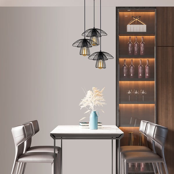 Черно висящо осветително тяло, височина 117 cm Root - Squid Lighting-image-2