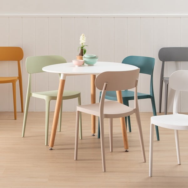 Сиви пластмасови трапезни столове в комплект от 2 бр. – Ixia-image-2